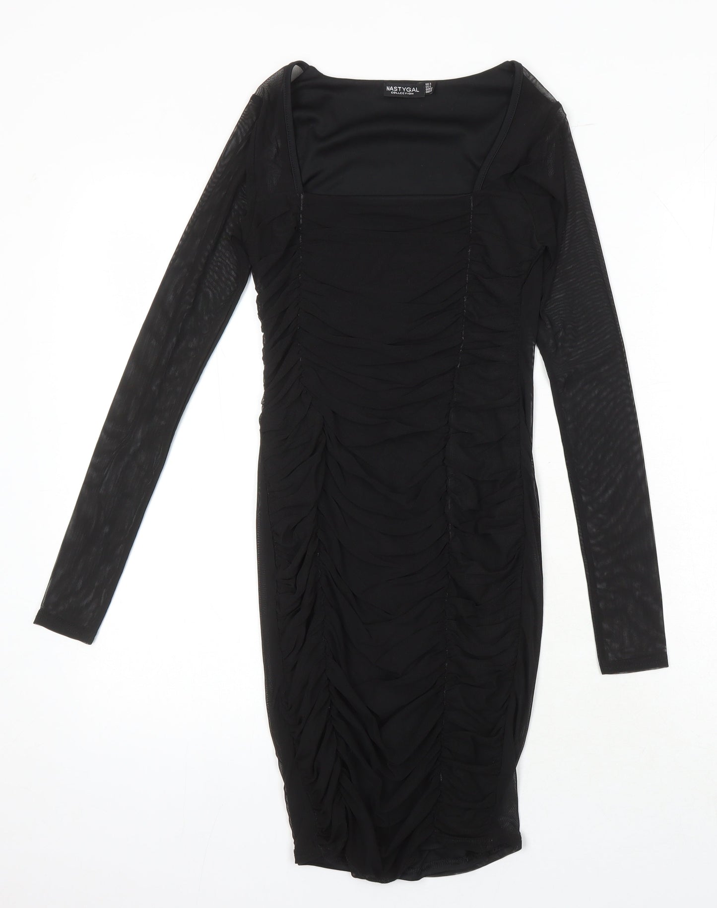 Nasty Gal Womens Black Polyester Blend Bodycon Size 4 Square Neck
