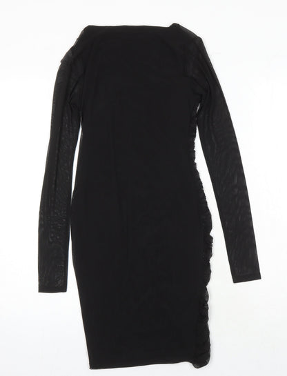 Nasty Gal Womens Black Polyester Blend Bodycon Size 4 Square Neck
