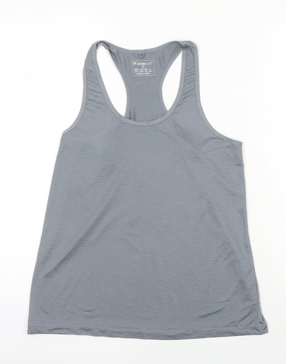 WorkOut Womens Grey Polyamide Blend Basic T-Shirt Size M Round Neck