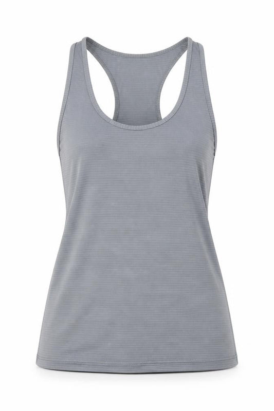 WorkOut Womens Grey Polyamide Blend Basic T-Shirt Size M Round Neck