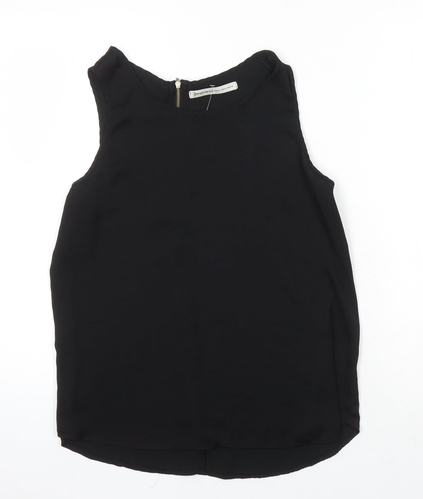 Womens UK Size XL Stradivarius Black Tunic Blouse