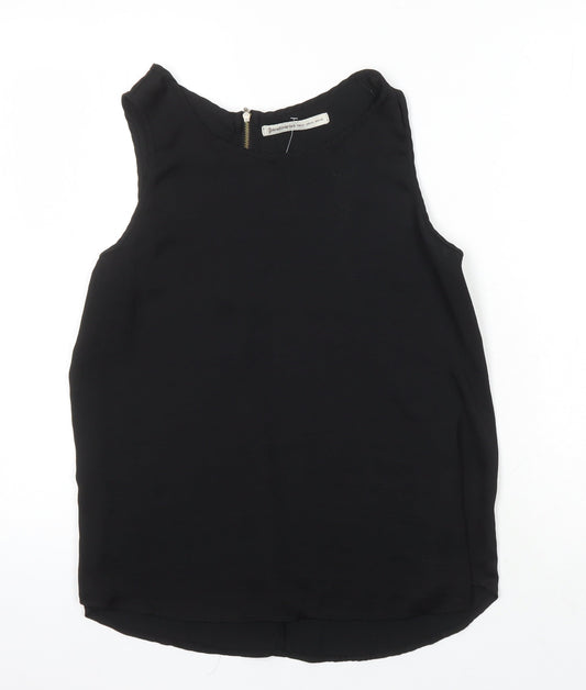 Womens UK Size XL Stradivarius Black Tunic Blouse