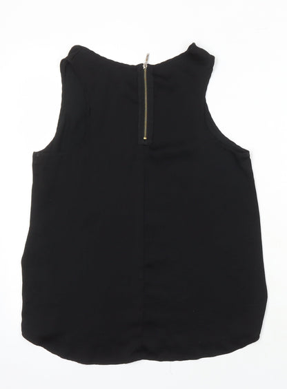 Womens UK Size XL Stradivarius Black Tunic Blouse