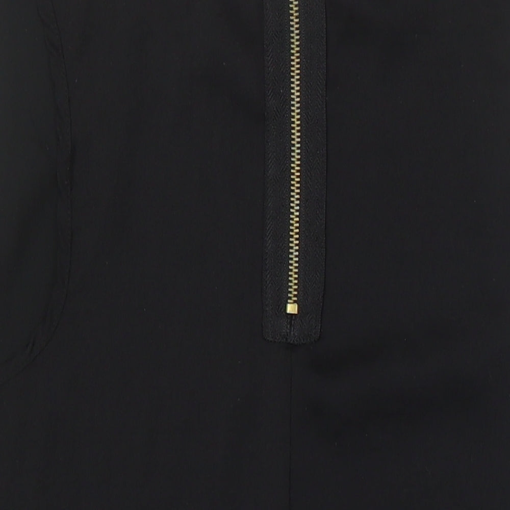 Womens UK Size XL Stradivarius Black Tunic Blouse
