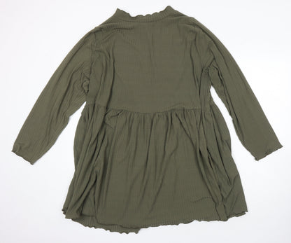 Limited Collection Womens Green Polyester A-Line Size 26 Round Neck