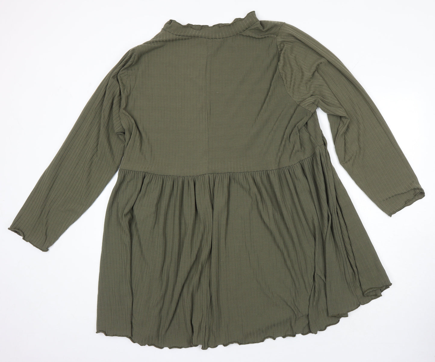 Limited Collection Womens Green Polyester A-Line Size 26 Round Neck