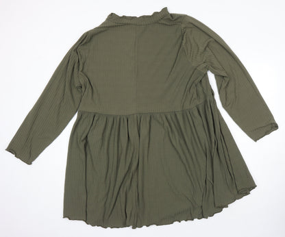Limited Collection Womens Green Polyester A-Line Size 26 Round Neck