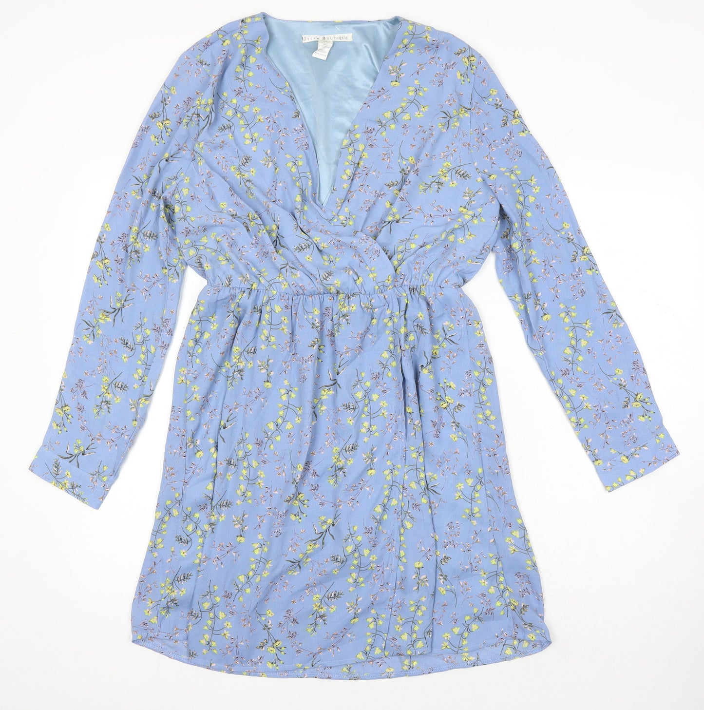Uttam Boutique Womens Multicoloured Floral Polyester A-Line Size 12 Sweetheart - Lined