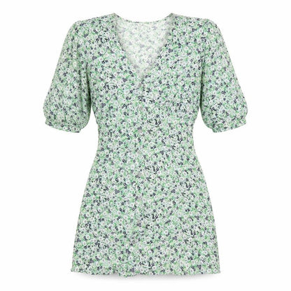 Miss Selfridge Womens Multicoloured Floral Viscose A-Line Size 6 V-Neck