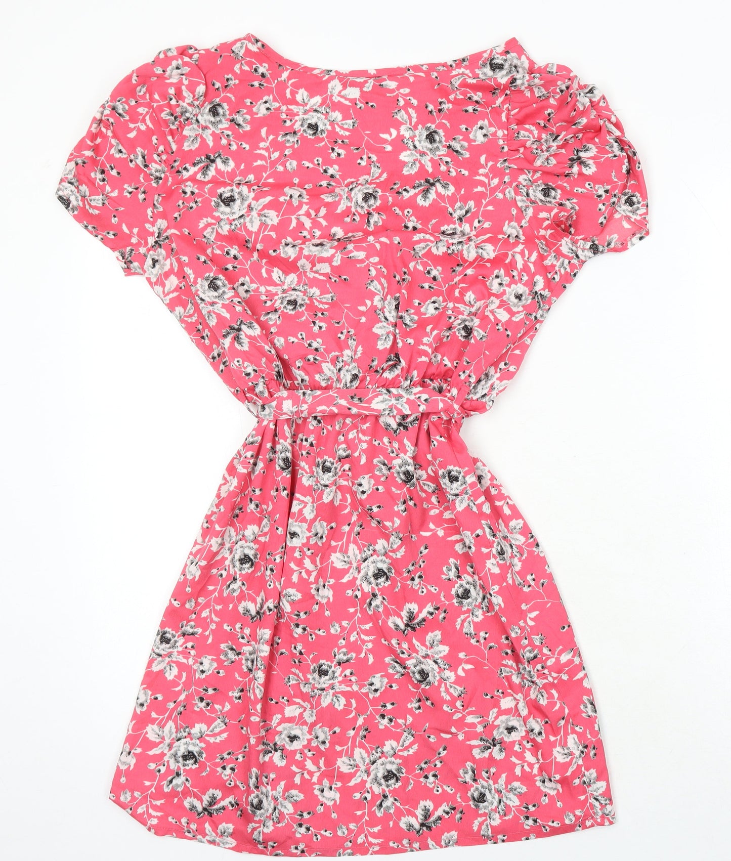 New Look Womens Multicoloured Floral Polyester A-Line Size 12 V-Neck