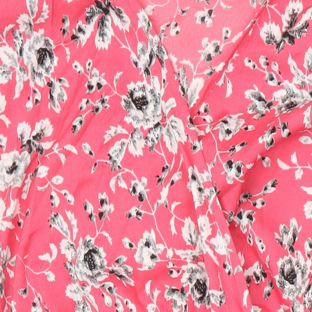 New Look Womens Multicoloured Floral Polyester A-Line Size 12 V-Neck