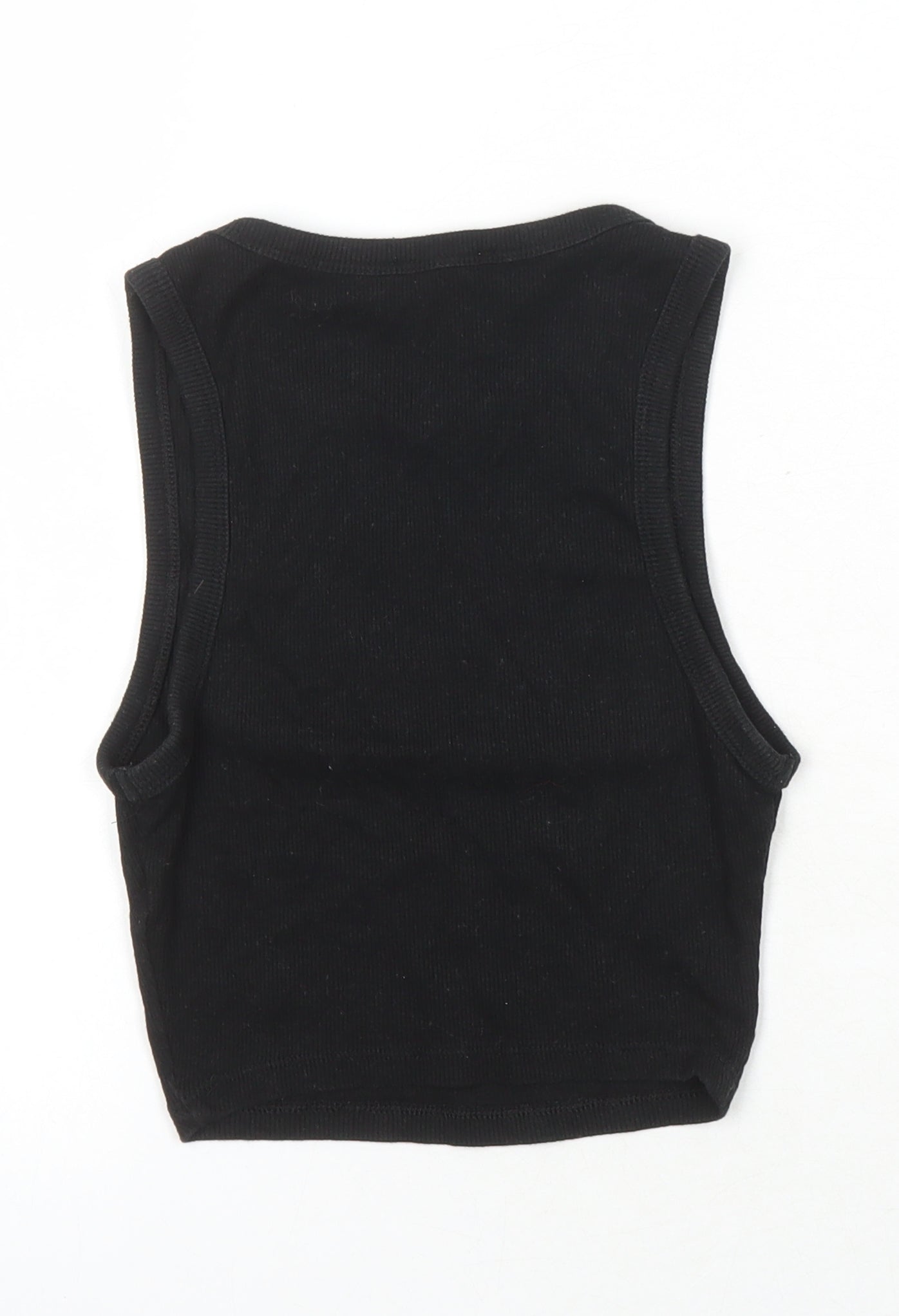 Womens UK Size 6 Zara Black Basic T-Shirt