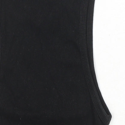 Womens UK Size 6 Zara Black Basic T-Shirt