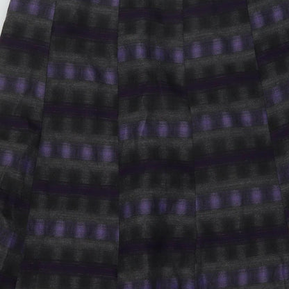 Per Una Womens Grey Geometric Polyester A-Line Skirt Size 12 Zip
