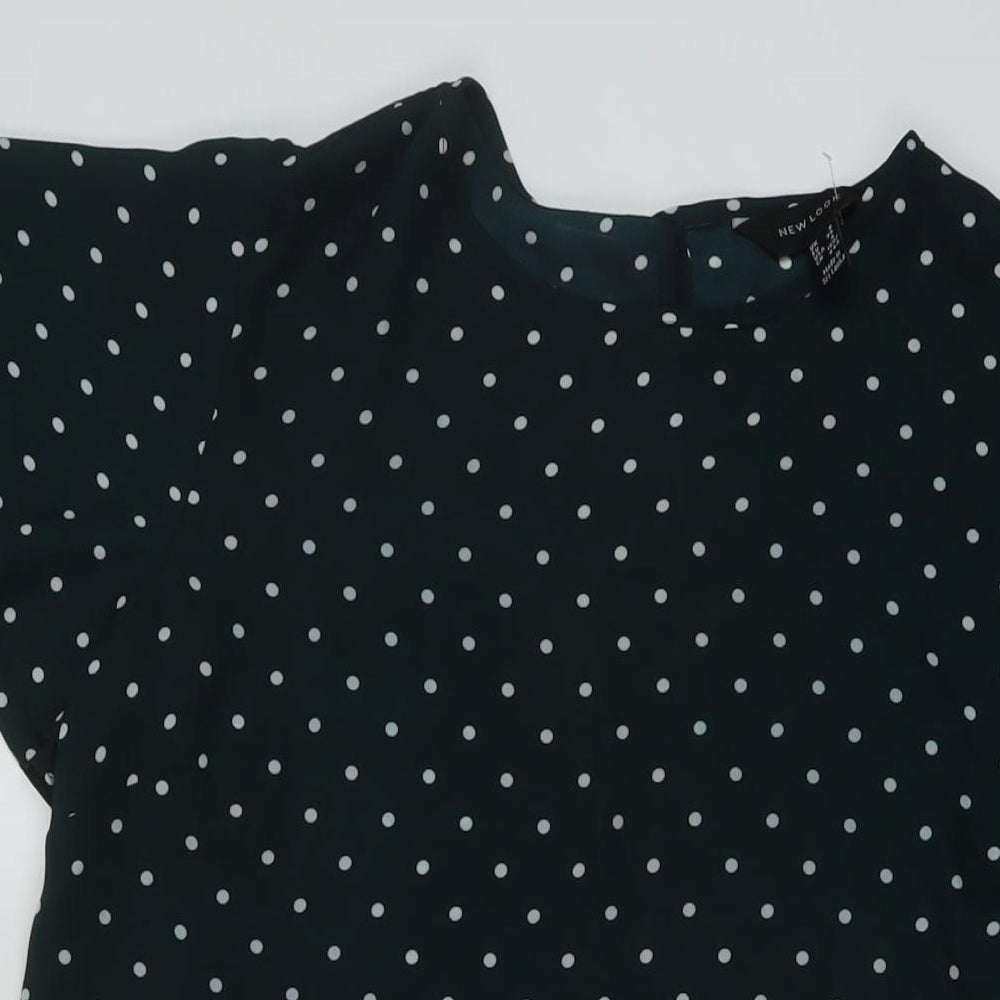 Womens UK Size 8 New Look Green Basic Blouse
