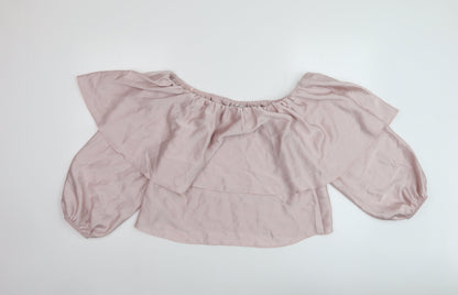 Womens UK Size 14 River Island Pink Basic Blouse