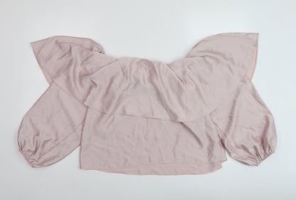 Womens UK Size 14 River Island Pink Basic Blouse