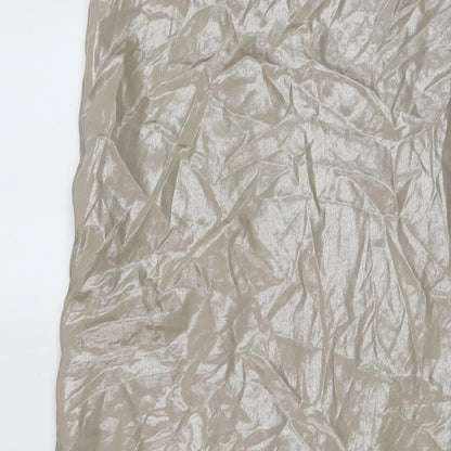 Marks and Spencer Womens Gold Polyester A-Line Skirt Size 10