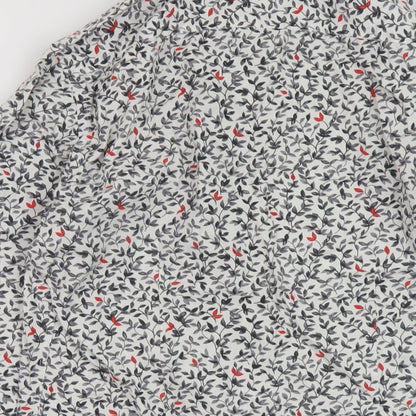 Zara Mens Multicoloured Floral Polyester Button-Up Size S Collared Button