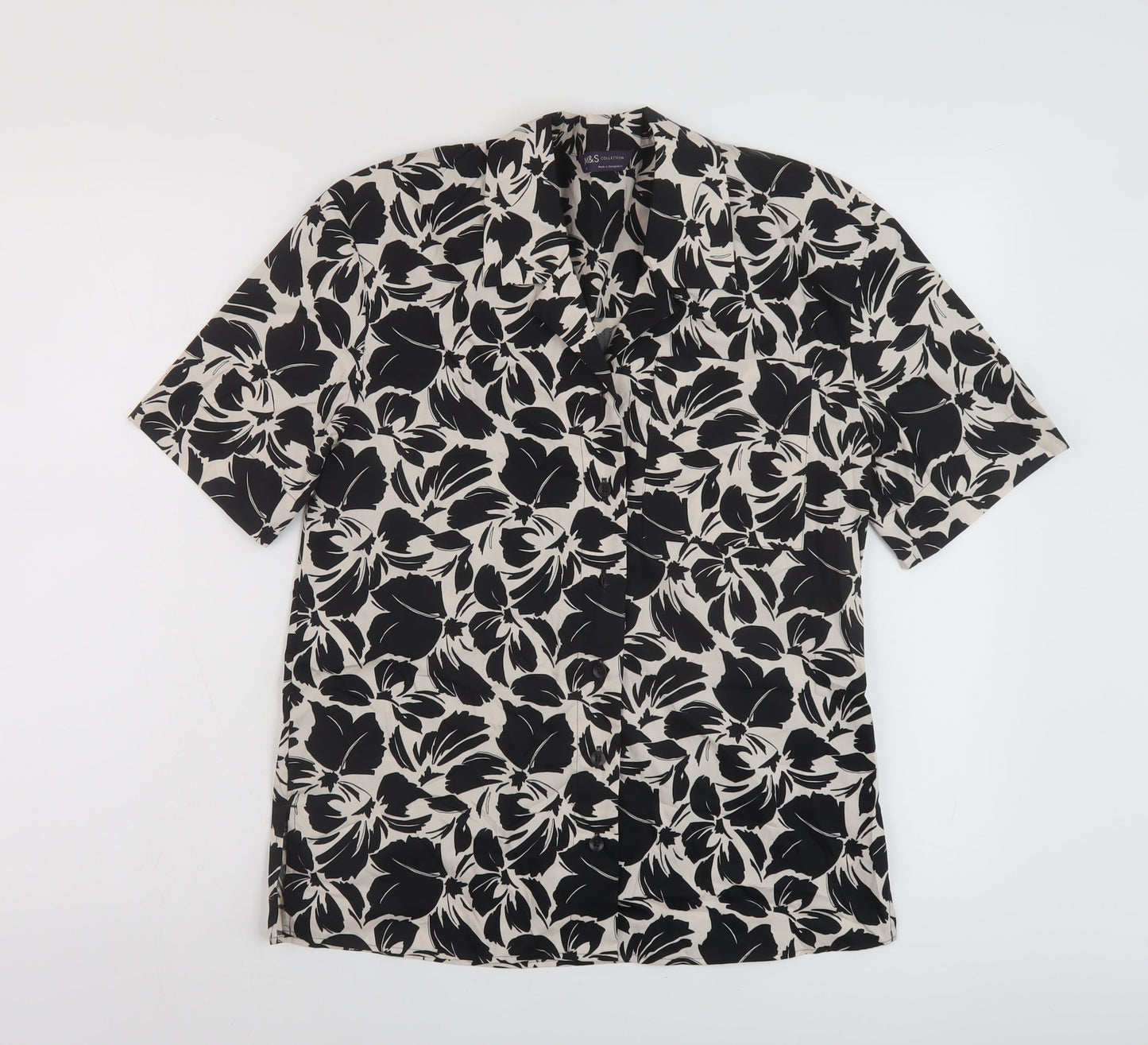 Womens UK Size 6 Marks and Spencer Black Basic Button-Up