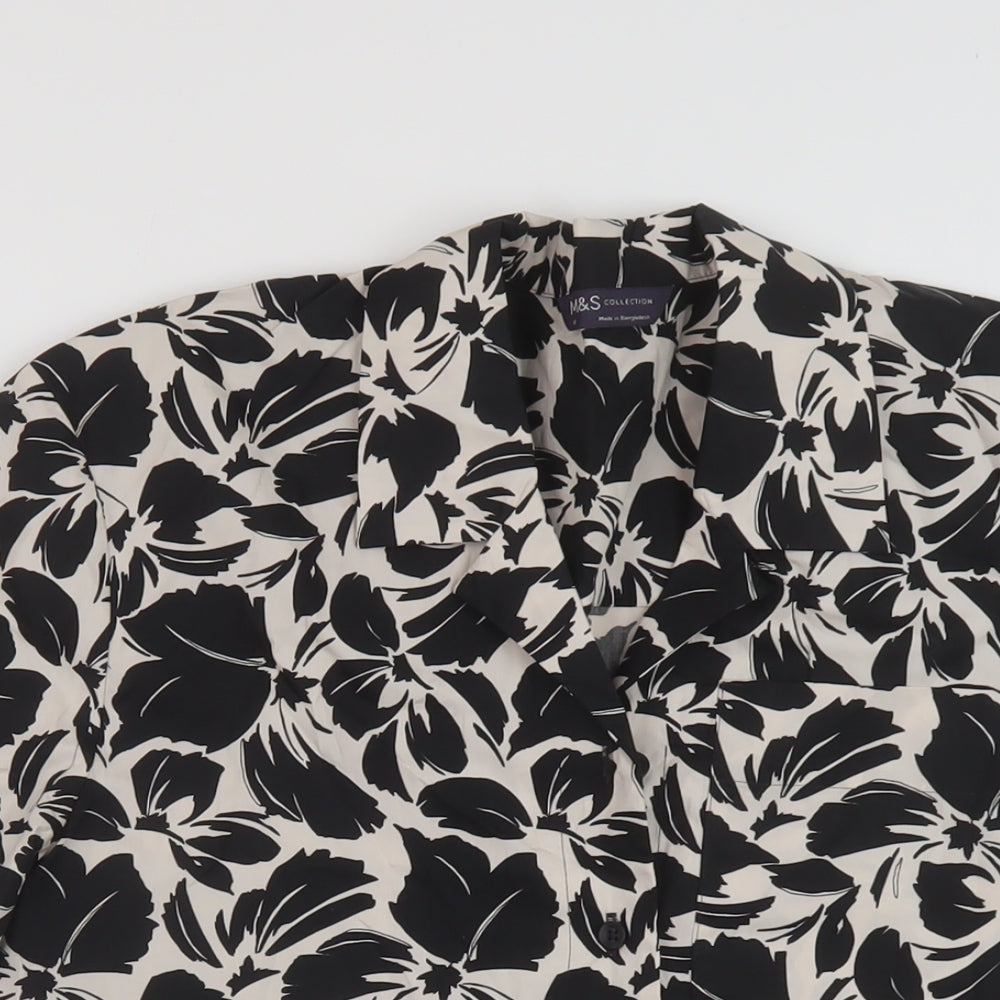 Womens UK Size 6 Marks and Spencer Black Basic Button-Up
