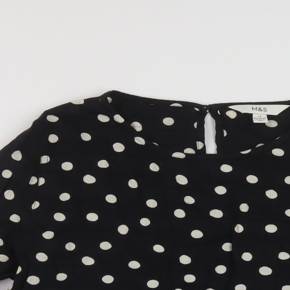 Womens UK Size 12 Marks and Spencer Black Basic Blouse