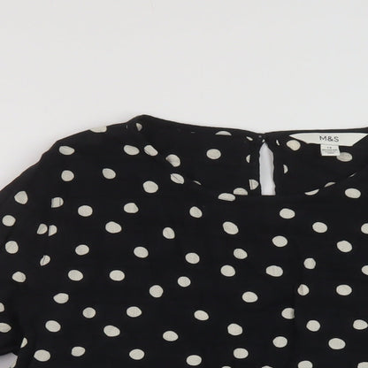 Womens UK Size 12 Marks and Spencer Black Basic Blouse