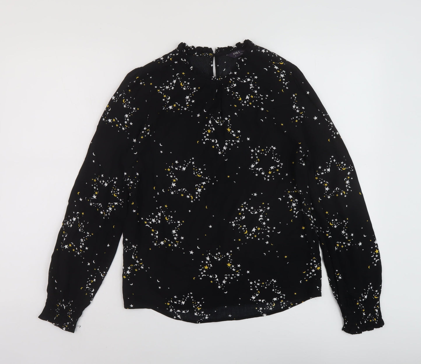 Womens UK Size 6 Marks and Spencer Black Basic Blouse