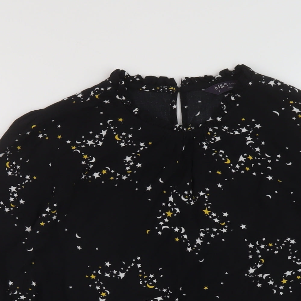 Womens UK Size 6 Marks and Spencer Black Basic Blouse