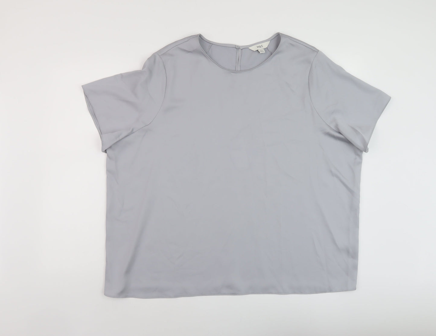 Womens UK Size 22 Marks and Spencer Grey Basic T-Shirt