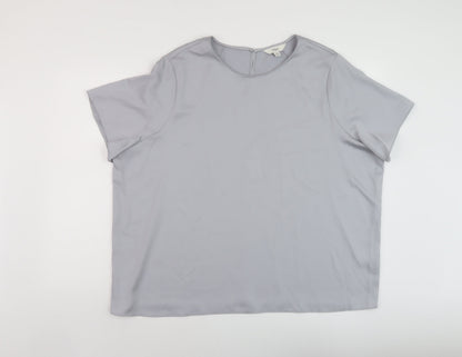 Womens UK Size 22 Marks and Spencer Grey Basic T-Shirt