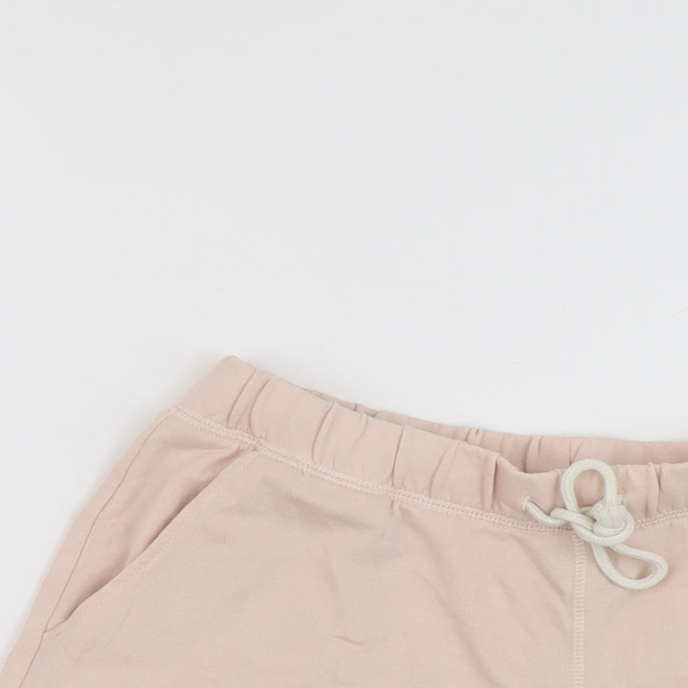 H&M Womens Pink Polyester Basic Shorts Size S L3 in Regular Drawstring
