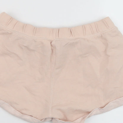 H&M Womens Pink Polyester Basic Shorts Size S L3 in Regular Drawstring