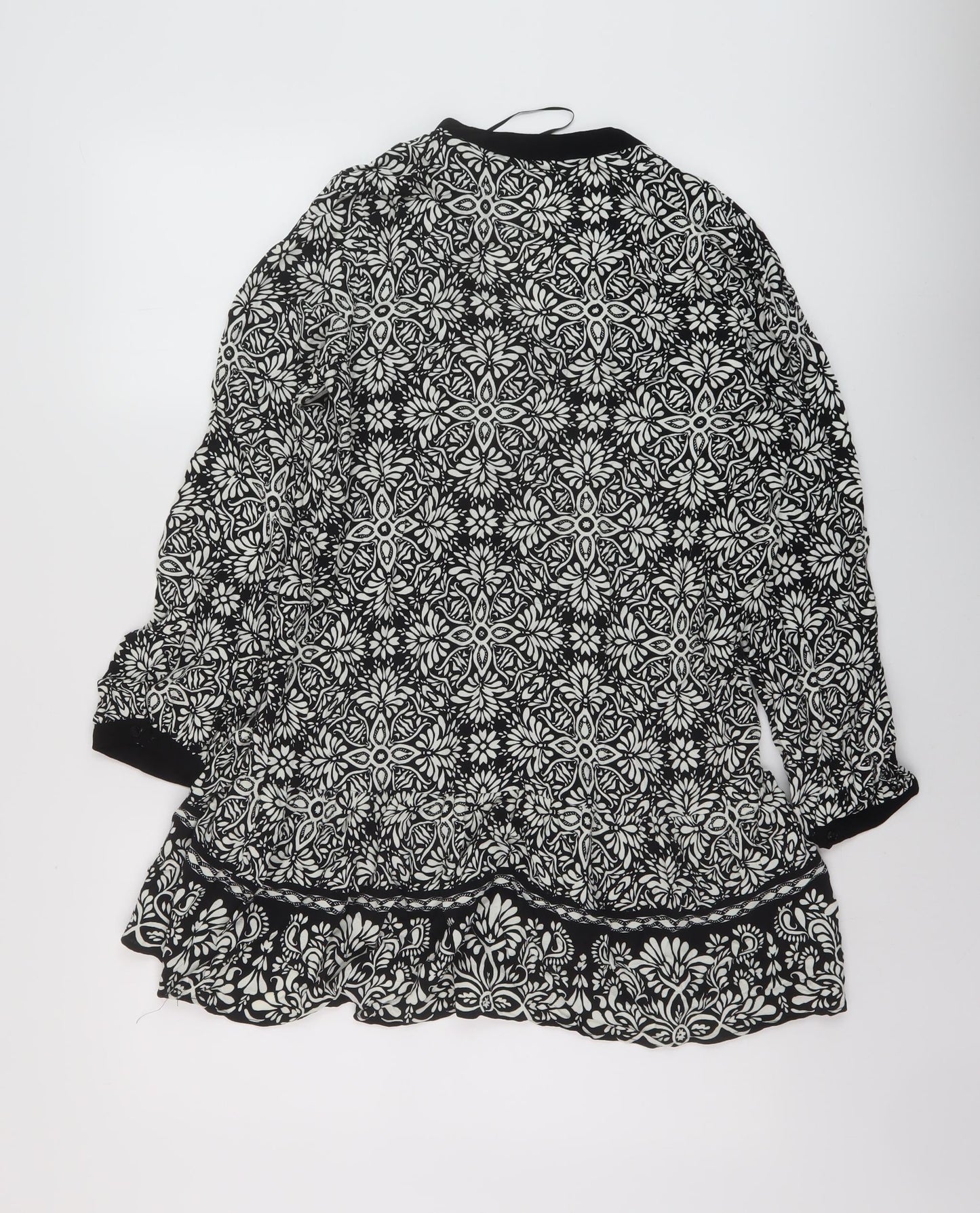 Womens UK Size M Zara Black Basic Blouse