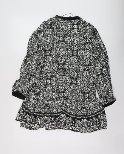 Womens UK Size M Zara Black Basic Blouse