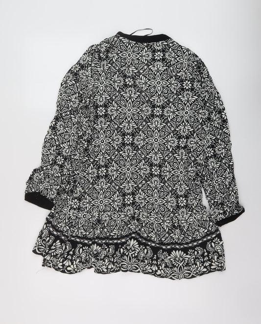 Womens UK Size M Zara Black Basic Blouse