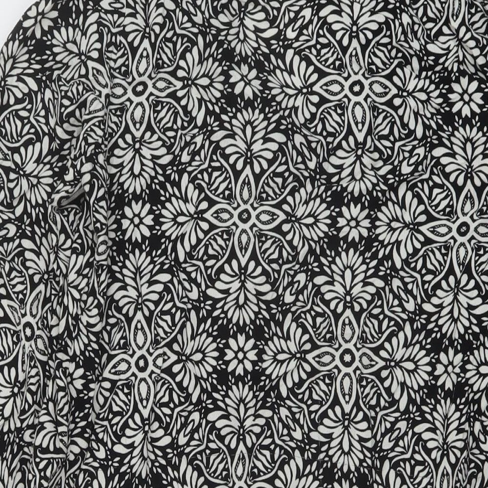 Womens UK Size M Zara Black Basic Blouse