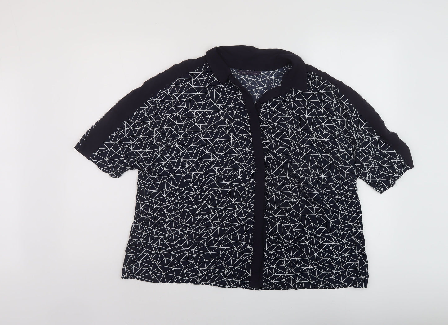 Womens UK Size 12 Marks and Spencer Blue Basic Blouse