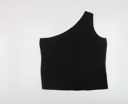 Autograph Womens Black Polyester Basic Tank Size 20 One Shoulder