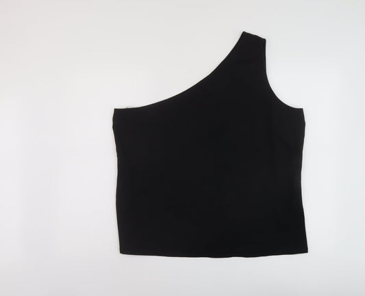 Autograph Womens Black Polyester Basic Tank Size 20 One Shoulder