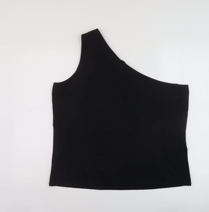 Autograph Womens Black Polyester Basic Tank Size 20 One Shoulder