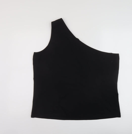 Autograph Womens Black Polyester Basic Tank Size 20 One Shoulder