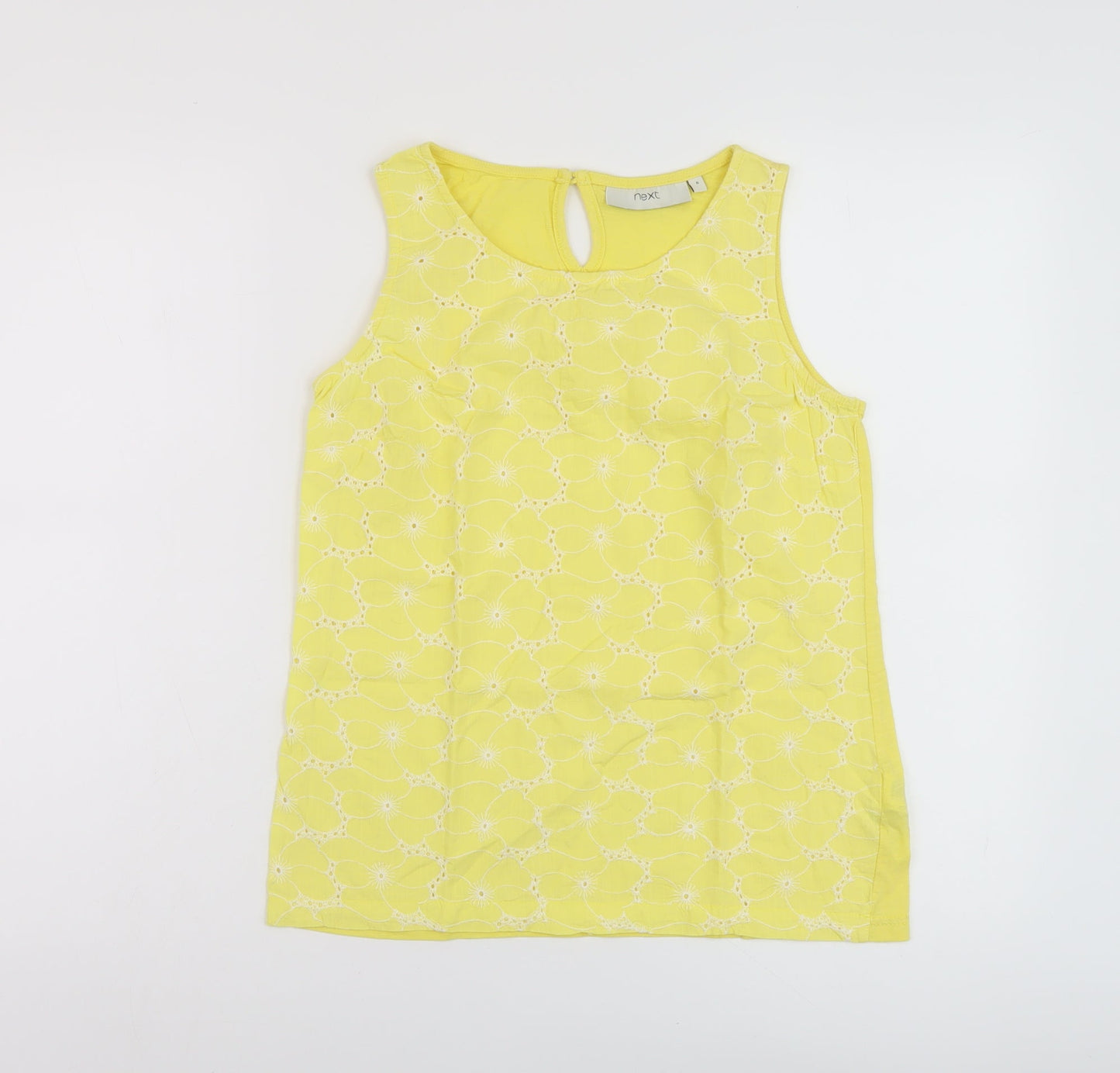 Womens UK Size 6 NEXT Yellow Basic Tank