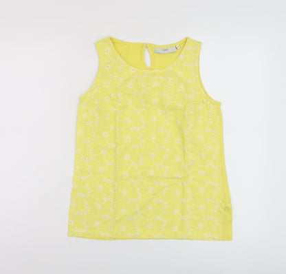 Womens UK Size 6 NEXT Yellow Basic Tank