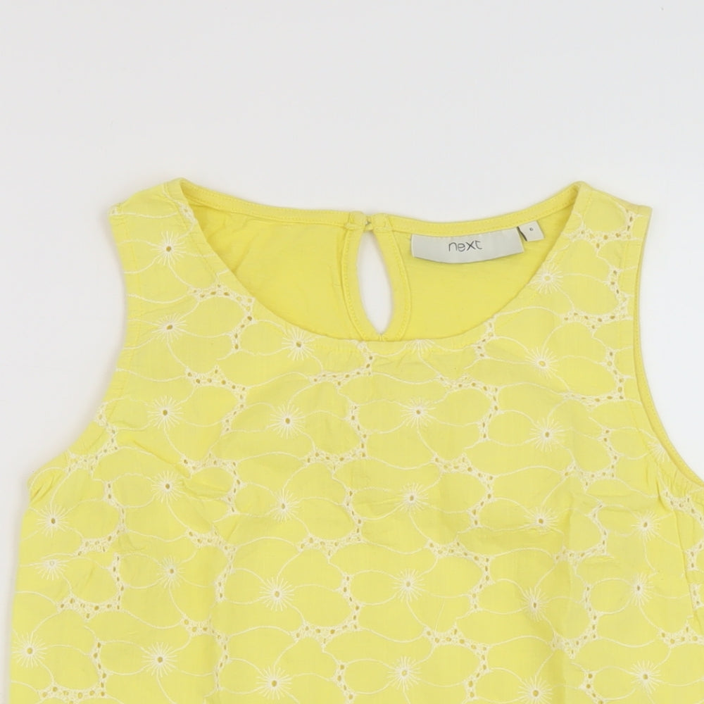 Womens UK Size 6 NEXT Yellow Basic Tank