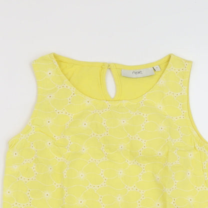 Womens UK Size 6 NEXT Yellow Basic Tank