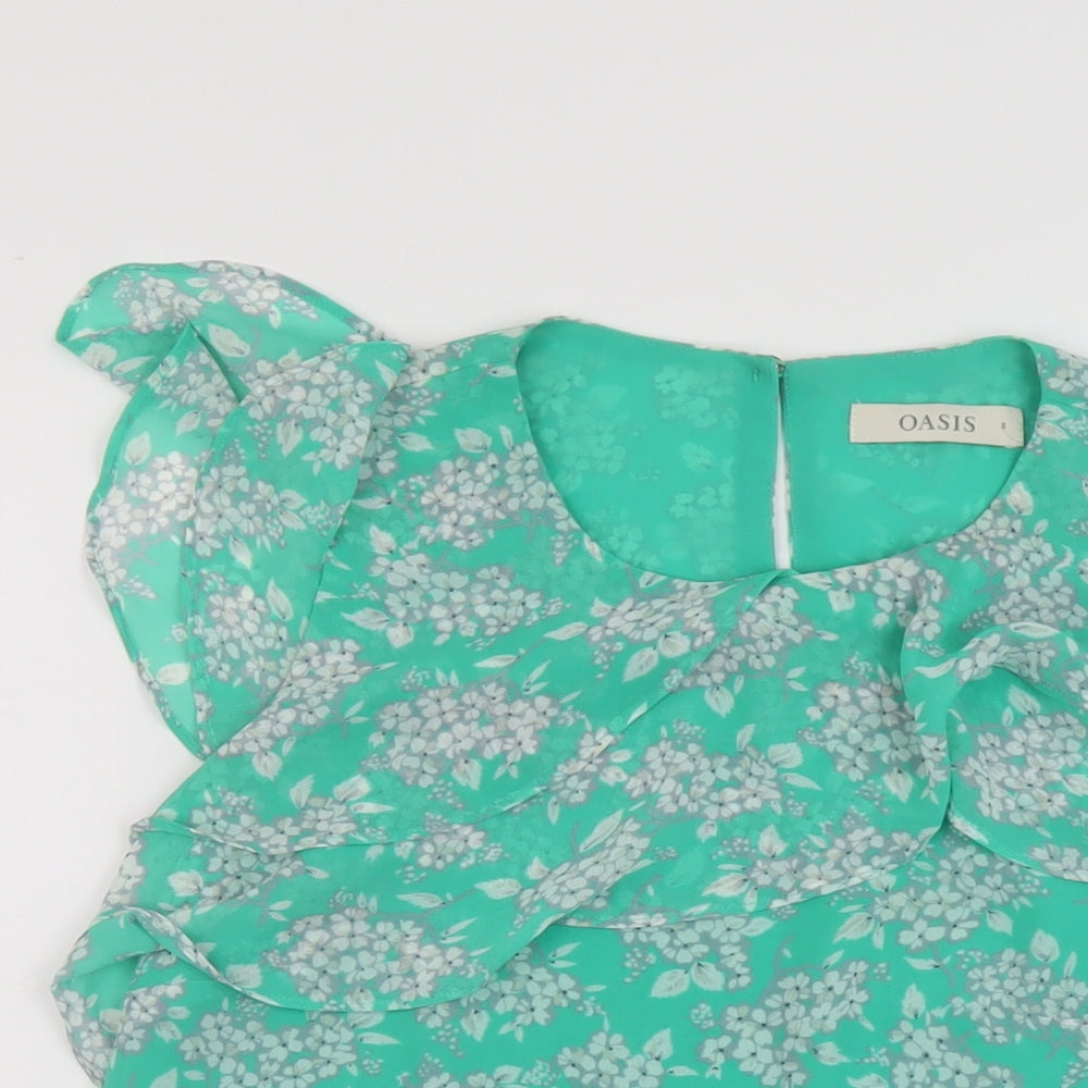 Womens UK Size 8 Oasis Green Basic Tank
