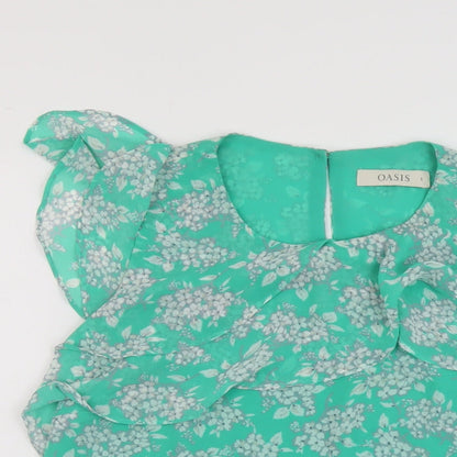 Womens UK Size 8 Oasis Green Basic Tank
