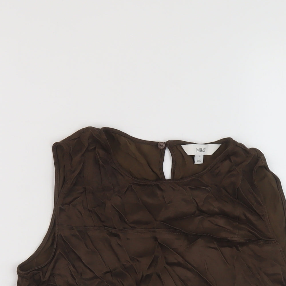 Womens UK Size 10 Marks and Spencer Beige Basic Tank