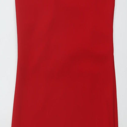 Missguided Womens Red Polyester Bodycon Size 6 Square Neck Pullover